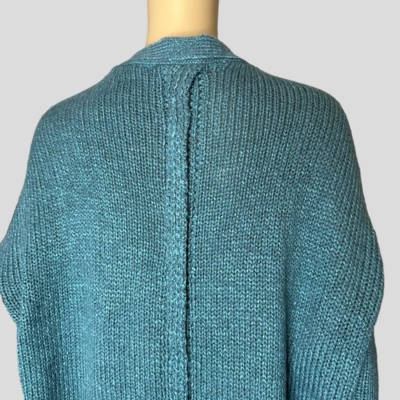 Romeo Juliet Womens Cardigan Open Sweater Medium M Green Wool Stretch Oversize - Picture 5 of 13
